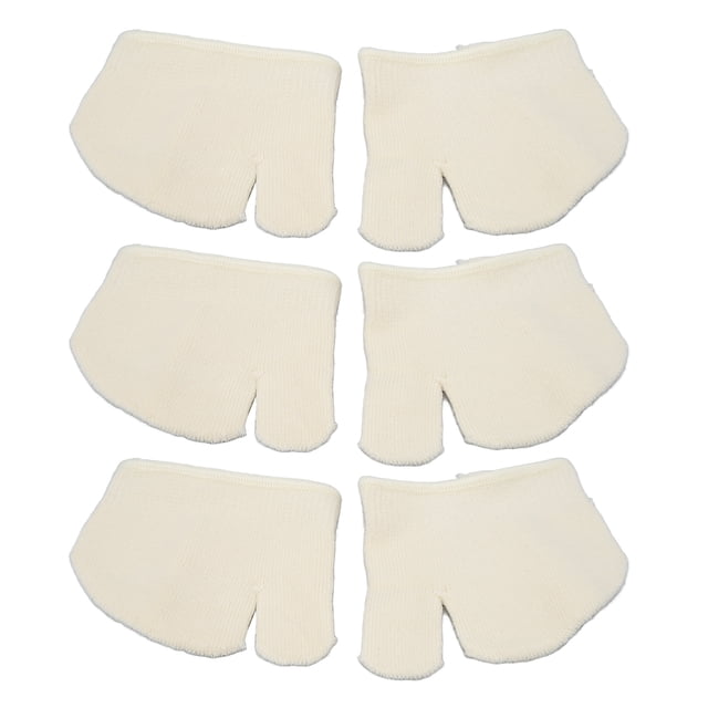 Front Toe Flip Flop Socks, Milk White Skin Friendly Front Toe Splited Socks 3 Pairs For Sports For Shoes