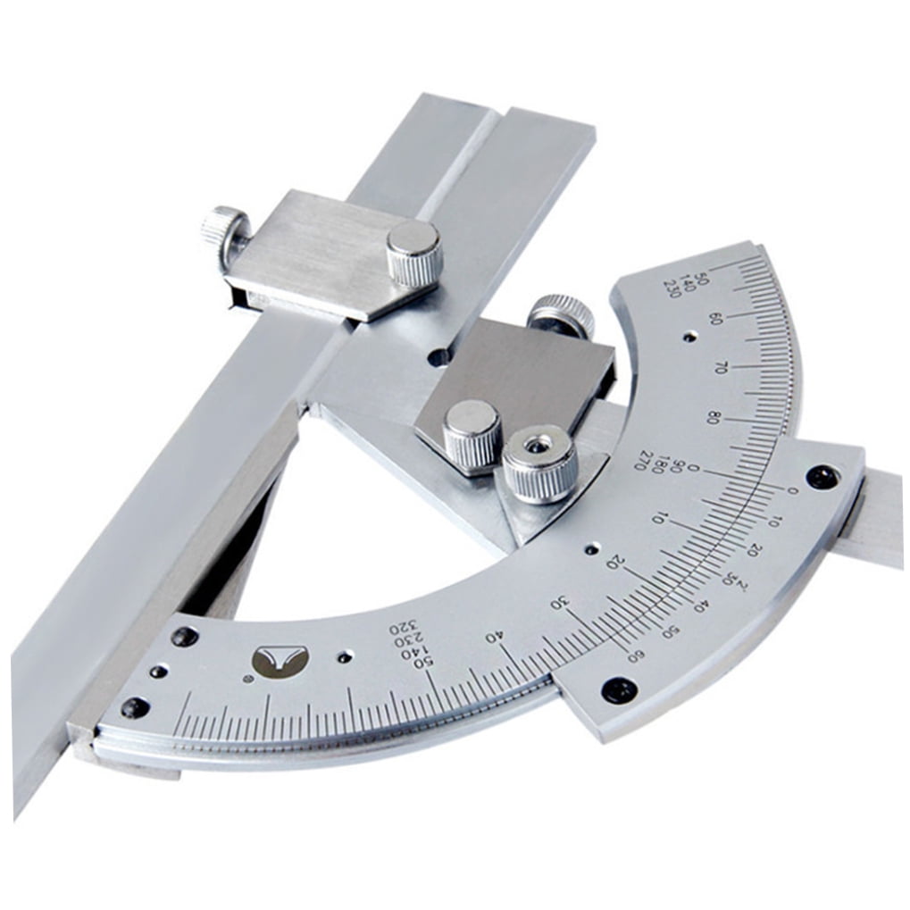 OUNONA Plated Universal Protractor with Fine Adjustment, Extension for Precise Angle Measurement Tool