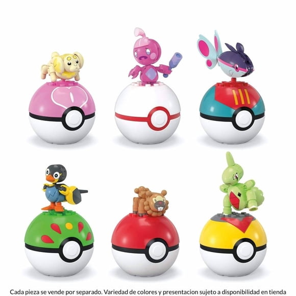 Juguete de Construcción Mattel MEGA Pokémon Pokébola Coleccionable de Generaciones Varios modelos 1 Pieza