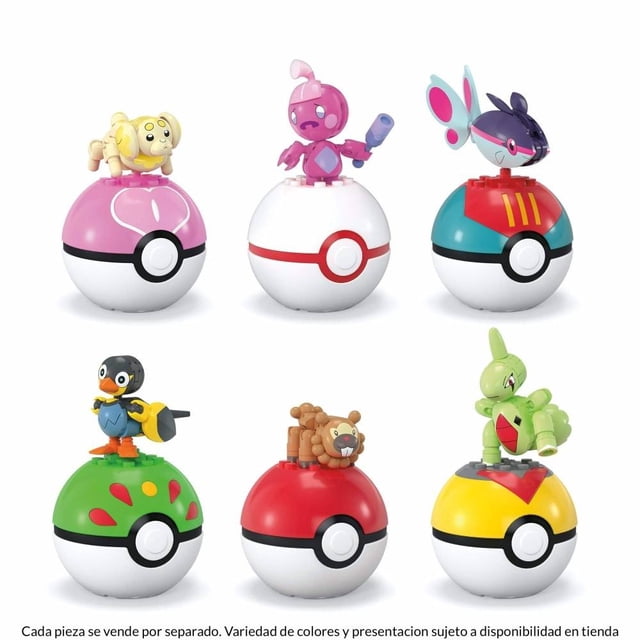 Juguete de Construcción Mattel MEGA Pokémon Pokébola Coleccionable de Generaciones Varios modelos 1 Pieza
