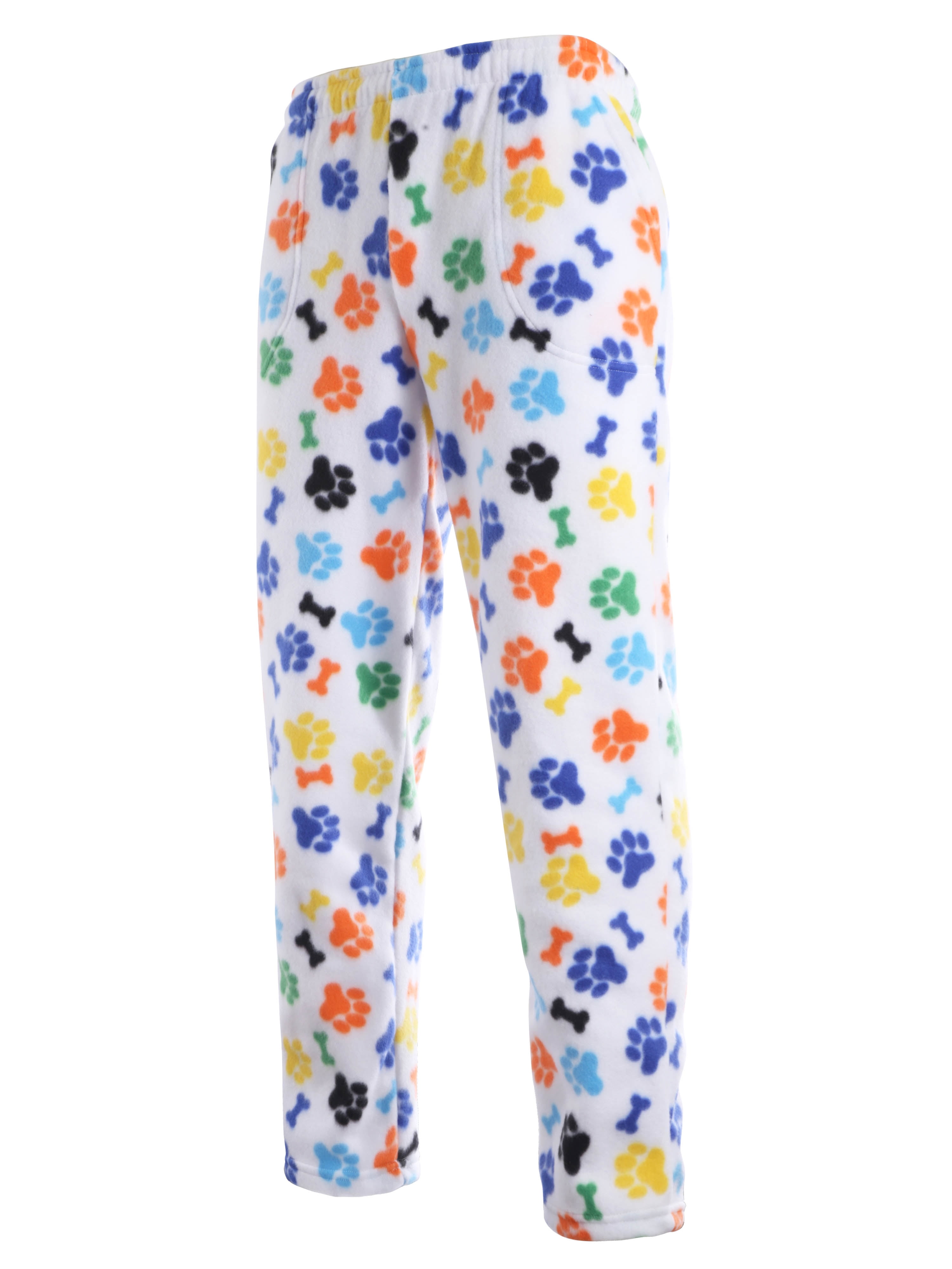 Men's Animal Puppy Print Soft Fuzzy Fleece Brushed Winter Pajama Pants