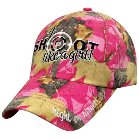 CSI - Womens Pink Camo Baseball Cap I Shoot Like a Girl ...