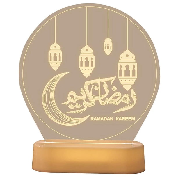 Con Mando A Distancia, Caligrafía Islámica Clásica, Linterna De Media Luna, Vela En Forma De Vela, Decoración De Ramadán Para Dormitorio Y Sala De Estar 3D Yuarrent HA045699-02