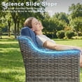 thumbnail image 6 of Opohoro 73.2" Outdoor Wicker 3-Seat Sofa, Weather Resistant Rattan Patio Furniture with Deep Seat for Deck Backyard Porch,Gray/Blue, 6 of 10