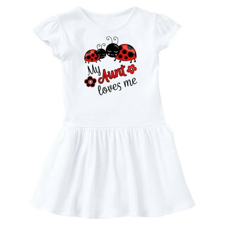 

Inktastic My Aunt Loves Me with Cute Ladybugs Gift Toddler Girl Dress