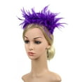 thumbnail image 4 of FADAACAI Garden Party Hat Wedding Hat Women Church Hats Tea Party Hat Headpiece Colorful Flapper Headband Headband Purple, 4 of 5