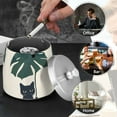 thumbnail image 4 of Yayeee Ashtray with Lid for Cigarette Smokeless Stainless Steel Home Ash Holder, Black Cat Plants, 4 of 7