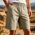 thumbnail image 2 of Denim Shorts for Men Small Summer Gym Shorts for Men Loose Elastic Waist Drawstring Cargo Shorts with Pocket Lightweight Casual Sports Shorts Brown L, 2 of 7