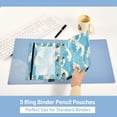 thumbnail image 5 of 2 Pack Pencil Bag 9.84x6.1 Inch 3-Ring Page Turning Folder Zipper Pencil Case Pencil Bag Page Turning File BagChoppy Sea, 5 of 6