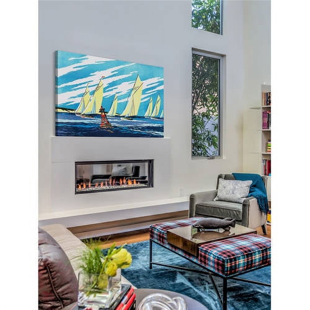 "Yellow Sailboats" Painting Print on Wrapped Canvas