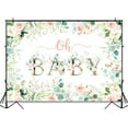 thumbnail image 3 of Avezano Greenery Girl Oh Baby Backdrop for Baby Shower Decoration Photography Background Blush Pink and Gold Floral Eucalyptus Greenery Leaves Baby Girl's Shower Party Photoshoot (10x7ft), 3 of 6
