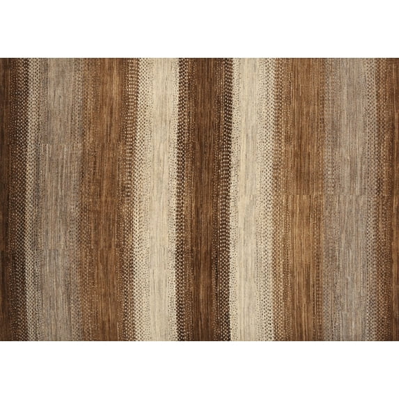 Ahgly Company Indoor Rectangle Contemporary Saddle Brown Abstract Area Rugs, 3' x 5'