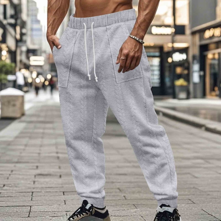 Enjoytime Men's Pants Solid Color Casual Plus Size Work Pants