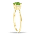 thumbnail image 2 of SZUL Women's Square Shaped Peridot and Diamond Half Moon Ring in 10K Yellow Gold, 2 of 5