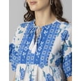 thumbnail image 6 of Moomaya Womens Printed Cotton Blouse, Boho Top, Short Sleeves Summer Top, 6 of 7