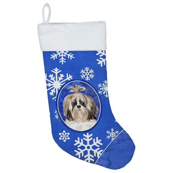 Shih Tzu Winter Snowflakes Christmas Stocking
