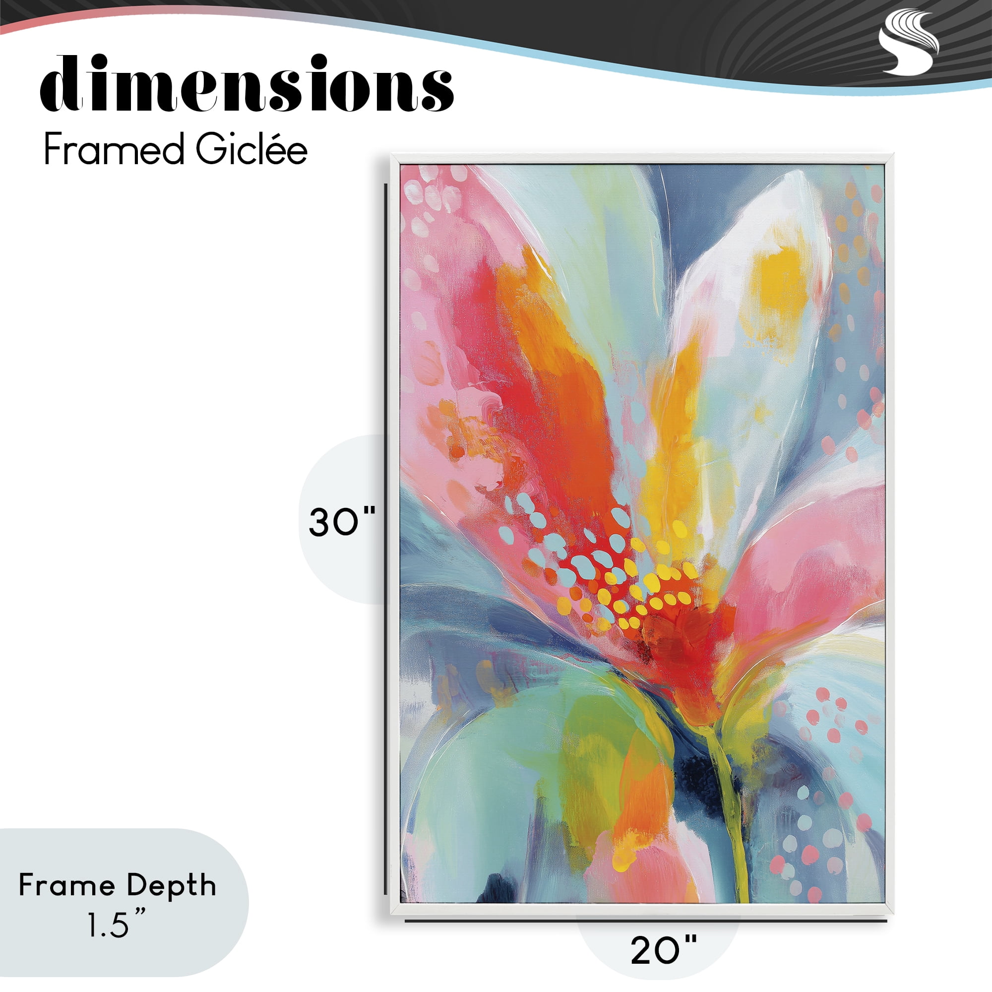 Stupell Industries Dotted Bloom Expression White Framed Giclee Art, design by Chromatic Storm Studio