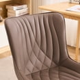 thumbnail image 3 of YOUNIKE Modern Office Chair with Wheels Adjustable Ergonomic Desk Task Chair in Mid-Back Brown Same-Colored Bottom PU Design, 3 of 12