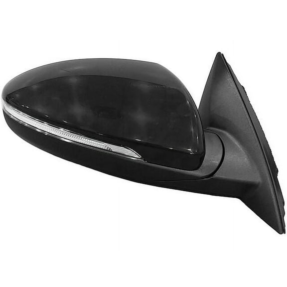 Right Passenger Side Power Mirror - Gloss Black - with Heated Glass and Blind Spot Detection - Compatible with 2020 Kia Forte