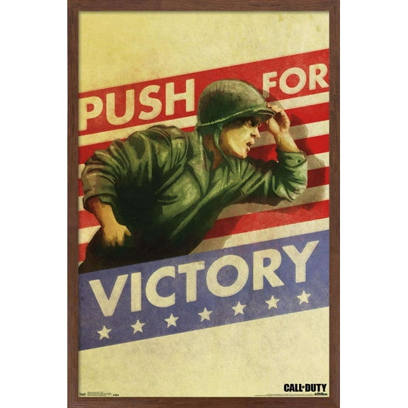 Call of Duty: WWII - Push Wall Poster, 14.725" x 22.375", Framed