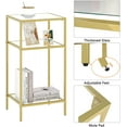 thumbnail image 4 of 3-Tier Side Table, Set of 2 End Tables with Tempered Glass, Nightstands with Storage Shelves, Slim Sofa Table for Living Room, Bedroom (2, Golden), 4 of 8