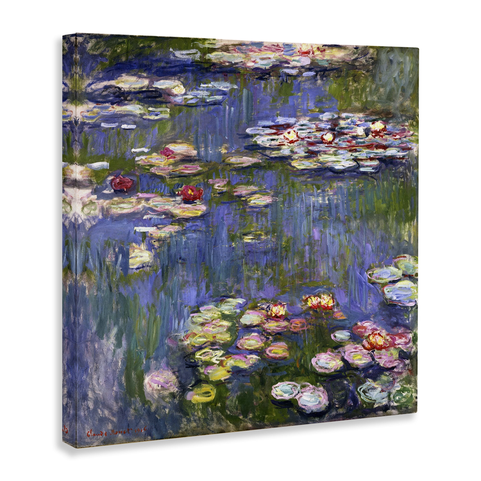 Stupell Industries Classical Monet Water Lilies Landscape & Nature Painting Wrapped Canvas Art Print Wall Art, 24 x 24