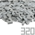 thumbnail image 7 of Basic Parts 320 Pieces 2x4 Light Gray Bricks Building Creative Play Blocks Set Toy Accessories Combine with Major Brick Brands (Gray Light), 7 of 7