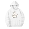 thumbnail image 2 of CBASIHI Girls Halloween Sweatshirts with Pockets Long Sleeve Fleece Soft Cute Ghost Print Pullover Hoodies White 5 T, 2 of 7