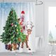 thumbnail image 1 of Cortinas de ducha navideñas ZHAOCHENG Árbol de Navidad Reno Cortina de ducha impermeable 150 cm x 180 cm, 1 of 4