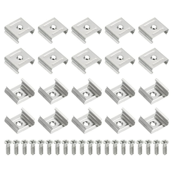 Uxcell LED Strip Clips, 60pcs Stainless Steel Mounting Brackets Fixing Clip for 19mm to 20mm LED Strip Lighting Cable