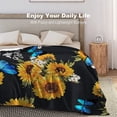 thumbnail image 6 of Sunflower Butterfly Fleece Throw Blanket, Blue Butterfly Super Soft Fuzzy Plush Flannel Blanket,Lightweight Microfiber Cozy Warm Blanket, for Couch Sofa or Bed All Seasons 50" x 60", 6 of 6