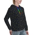thumbnail image 2 of Yiaed Constellation Print Womens Casual Hoodies Crew Neck Long Sleeve Sweatshirts With Pocket Pullover Tops Women's Hooded Sweatshirt-Large, 2 of 5