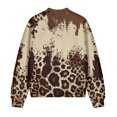 thumbnail image 5 of SCRAWLGOD Leopard Print Splash Beige Brown Women's Zip Up Lightweight Hoodless Jacket with Pockets Casual Long Sleeve Crewneck Outerwear Fashion Comfortable Sweatshirt, M, 5 of 7