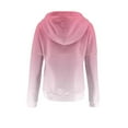 thumbnail image 5 of Hoodies for Women Womens Long Sleeve Tops Ndbuld Women's Printing Button Hat Rope Hooded Pocket Pullover Fashionable Sweatshirts Pink S, 5 of 6
