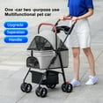thumbnail image 3 of Fompes 4 Wheels Pet Stroller, Easy-Fold Puppy Cage Jogger Stroller with Sun Cover and Storage Space, Breathable and Visible Mesh for Small/Medium Pets, Grey, 3 of 15