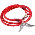 thumbnail image 1 of Joyería de pulsera multicapas con colgante de ala de aleación vintage tejida de estilo nacional (rojo), 1 of 3