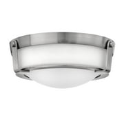 Hinkley 3223AN Hathaway 2 Light 13 inch Antique Nickel Flush Mount Ceiling Light in Etched White