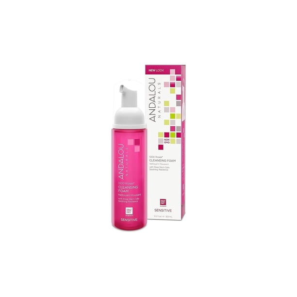 Espuma limpiadora Andalou Naturals 1000 ROSES® para pieles sensibles