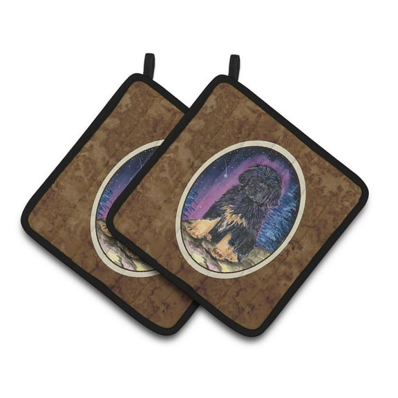 Carolines Treasures SS8440PTHD Starry Night Tibetan Mastiff Pair of Pot Holders, 7.5HX7.5W, multicolor