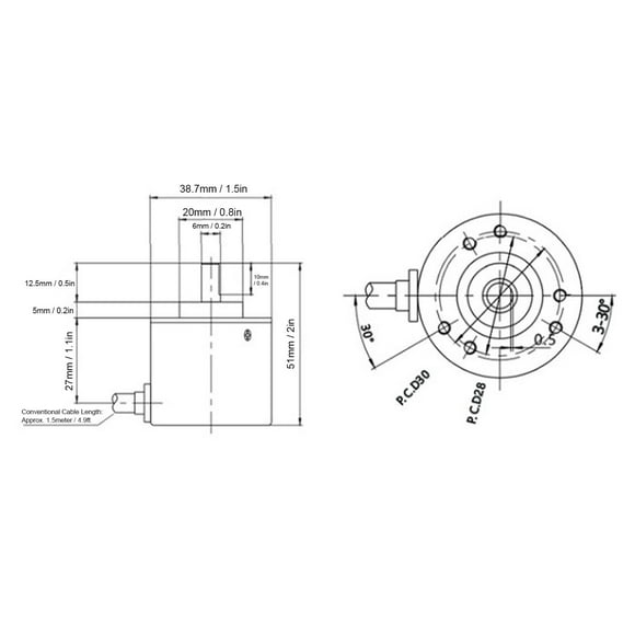 Encoder, Encoder C38H8G5, Transmission Parts 600Z For CNC Machine 3D Printer