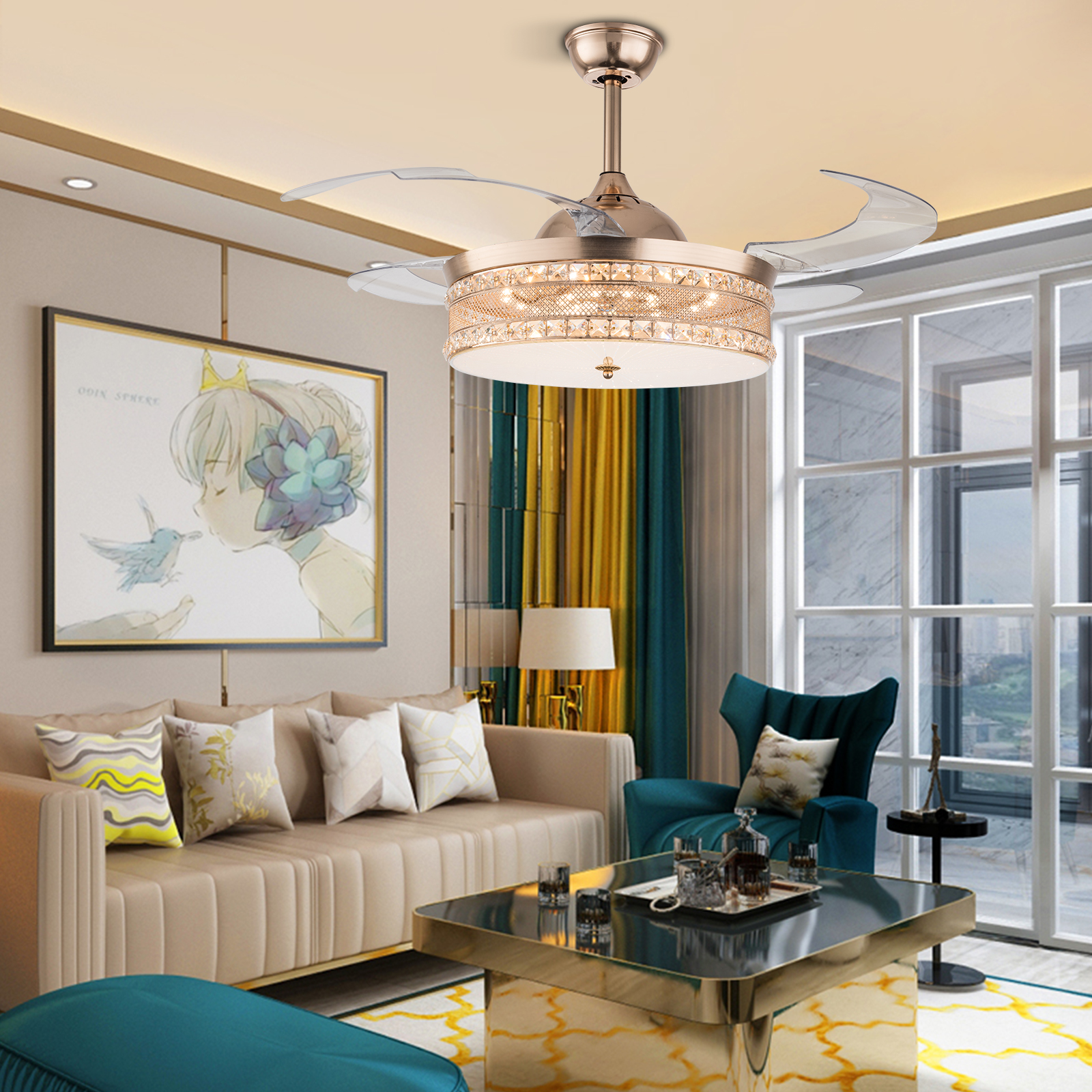 Modern Ceiling Fan Dubai Shelly Lighting