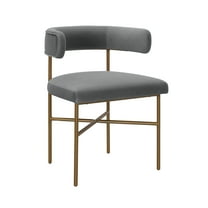 TOV Furniture Kim Performance Grey Velvet Dining Chair