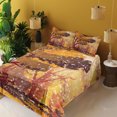 thumbnail image 3 of Ambesonne Nature Fitted & Top Sheet Set with Shams, Trees and Bench Snowfall, Multicolor, 3 of 5