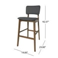 thumbnail image 5 of Noble House Rayan Mid Century Modern Fabric and Rubberwood Barstools, Set of 2, Charcoal, 5 of 10