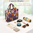 thumbnail image 5 of FORMRS Womens Corduroy Tote Bag Crossbody Shoulder Handbag with Pocket, Purple Flowers, 5 of 7