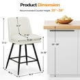 thumbnail image 4 of Zimtown Modern Bar Stools Set of 2, Swivel Barstool Counter Height Bar Chair, Kitchen Island Barstool 2 Pack, Off-White, 4 of 8