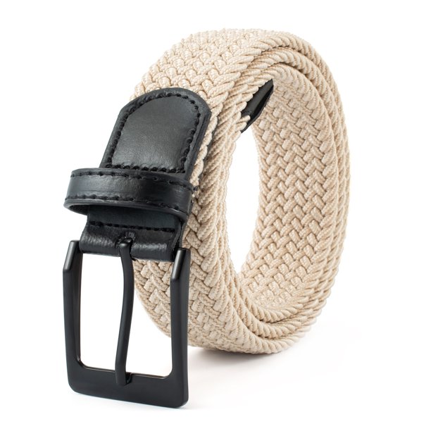 Cinturón elástico para hombre de 105 cm, con hebilla negra y tejido elástico.
