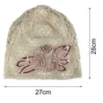 thumbnail image 4 of D-GROEE Double Layer Hollow Out Sequins Turban Hats Slouchy Baggy Chemo Cap Beanie Cancer Hat Light Breathable Head Covers for Daily Life, 4 of 6
