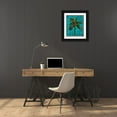 thumbnail image 3 of Simons 26x31 Black Ornate Wood Framed with Double Matting Museum Art Print Titled - Fiesta Palm Turquoise, 3 of 4