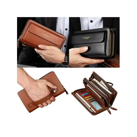 - Meigar Men Leather Wallet Business Bag Credit Card Holder Clutch Pockets Phone Purse